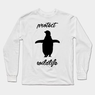 protect wildlife - penguin Long Sleeve T-Shirt